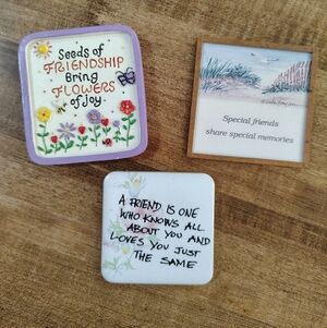 Friendship Sentiment Magnets- Floral Purple Accents Linda Grayson Malaysia